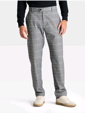 Men's Houston White Straight Leg Trousers Medium